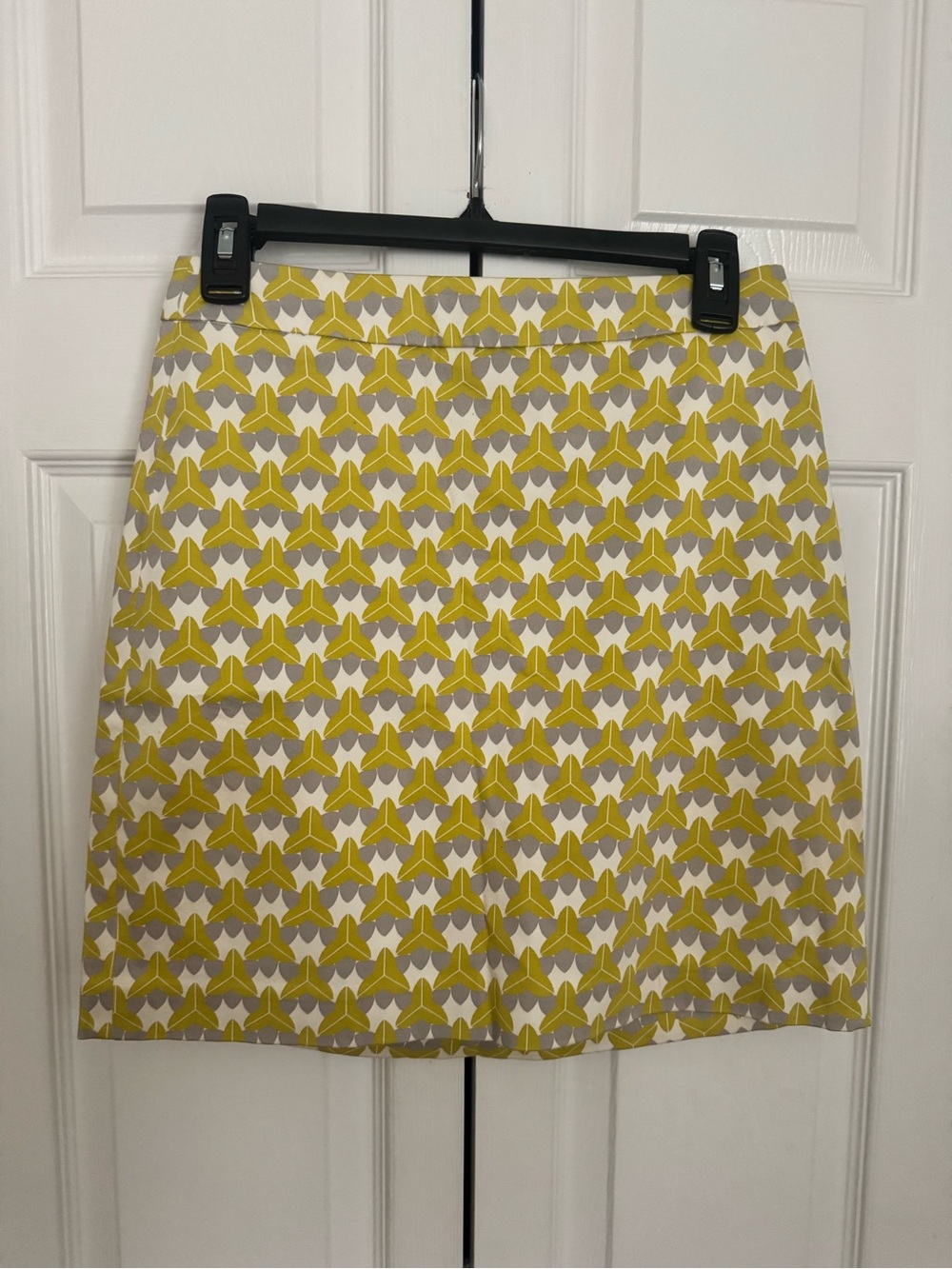 Banana Republic Yellow & Cream Patterned Mini Skirt